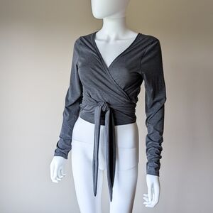 Lululemon Tied To It Wrap Long Sleeve V Neck - Grey